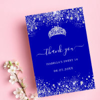 Sweet 16 bleu royal parties scintillant argent tia