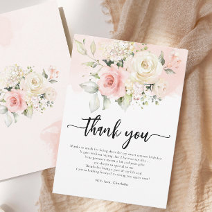 Carte De Remerciements Sweet 16 Rose Floral fête d'anniversaire