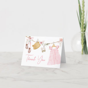 Carte De Remerciements Sweet Baby Girl Boho Baby shower de vêtements