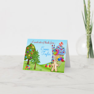 Carte De Remerciements Sweet Candy Cupcake Land Thank You Note Cards