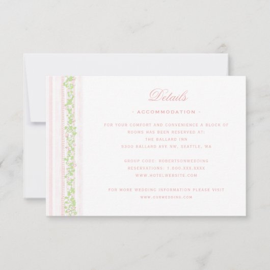 Carte De Remerciements Sweet Crest avec cou rose pâle Détails (Devant)