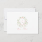 Carte De Remerciements Sweet Crest avec cou rose pâle Détails (Dos)