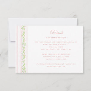 Carte De Remerciements Sweet Crest avec cou rose pâle Détails