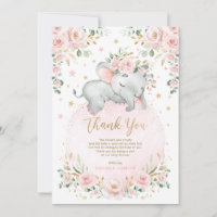 Sweet Elephant Blush rose Lune étoiles Baby shower