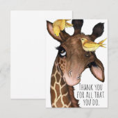 Carte De Remerciements Sweet Giraffe et amis (Devant / Derrière)