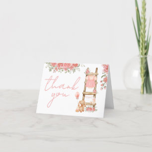Carte De Remerciements Sweet Little Girl Boho Baby shower