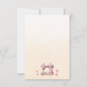 Carte De Remerciements Sweet Sewing Machine Hearts (Dos)