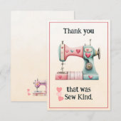 Carte De Remerciements Sweet Sewing Machine Hearts (Devant / Derrière)