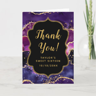 Carte De Remerciements Sweet sixteen d'agate des séquences violet foncé e