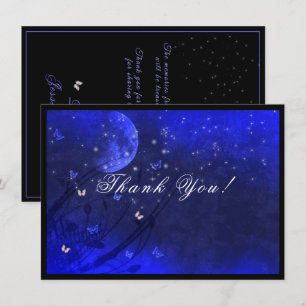 Carte De Remerciements Sweet Sixteen Soirée Enchantée Violet Bleu