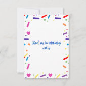 Carte De Remerciements Sweet Sprinkle thème de fête d'anniversaire (Devant)