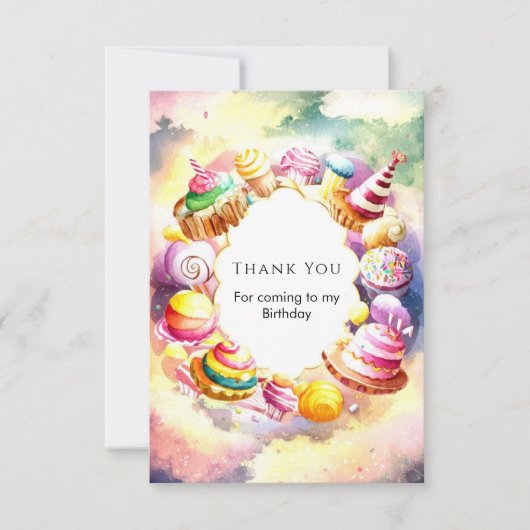 Carte De Remerciements Sweet Whimsical Candyland Anniversaire (Devant)