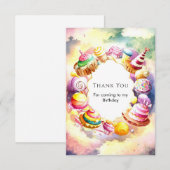 Carte De Remerciements Sweet Whimsical Candyland Anniversaire (Devant / Derrière)