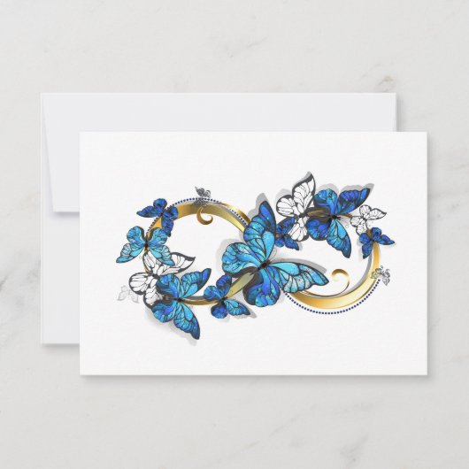 Carte De Remerciements Symbol Infinity of Blue Morpho Butterflies (Devant)