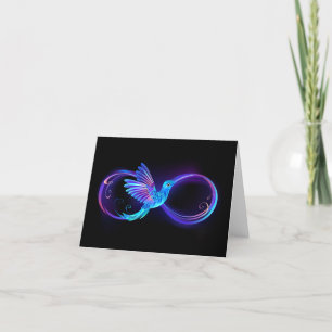 Carte De Remerciements Symbole de Neon Infinity par Glowing Hummingbird