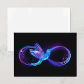 Carte De Remerciements Symbole de Neon Infinity par Glowing Hummingbird (Devant / Derrière)