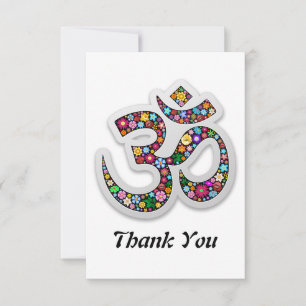 Carte De Remerciements SYMBOLE DE Yoga Floral Namaste