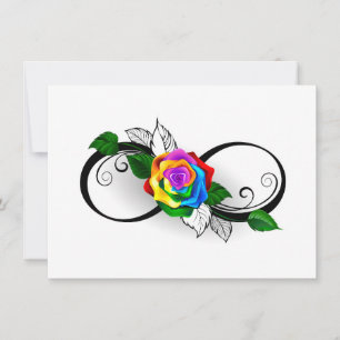 Carte De Remerciements Symbole d'infini avec Rose arc-en-ciel
