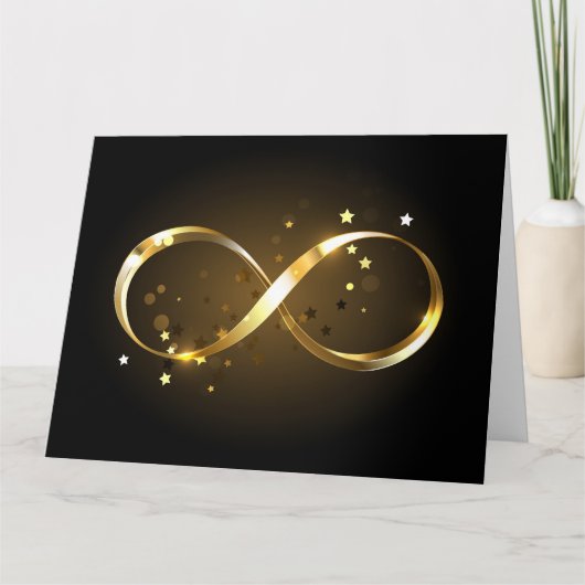 Carte De Remerciements Symbole d'infini doré (Devant)