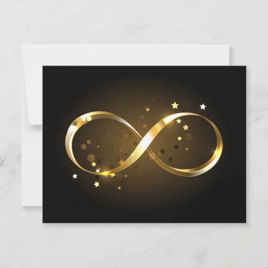 Carte De Remerciements Symbole d'infini doré (Devant)
