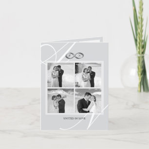Carte De Remerciements Symbole d'infinité gris 4 mariage multi photo élég