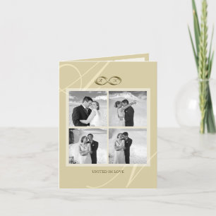 Carte De Remerciements Symbole Gold Infinity 4 Multi Photo Mariage élégan