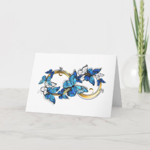 Carte De Remerciements Symbole infini de papillons Morpho bleus