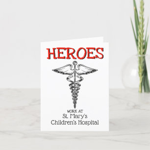 Carte De Remerciements Symbole Médicale du médecin Soins de santé infirmi