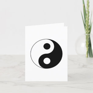 Carte De Remerciements Symbole Yin et Yang blanc et noir