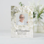 Carte De Remerciements Sympathie aux funérailles florales de l'Hydrangée (Debout devant)