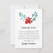 Carte De Remerciements Sympathie avec un seul bouton d'aquarelle (Devant)