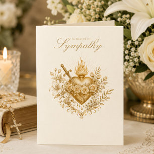 Carte De Remerciements Sympathie Condoléances Cœur Immaculé de Marie