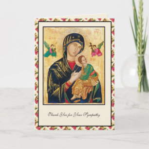 Carte De Remerciements Sympathie Condoléances Mère de Perpétuel Secours
