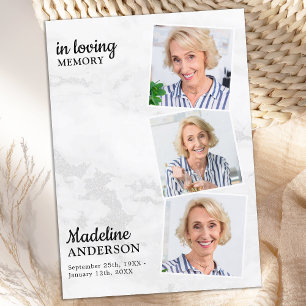 Carte De Remerciements Sympathie Dans La Mémoire Amoureuse Moderne 3 Phot