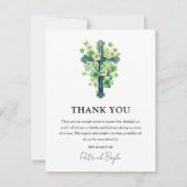 Carte De Remerciements Sympathie de la croix religieuse et du trèfle irla (Devant)