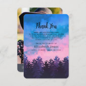 Carte De Remerciements Sympathie de la forêt de coucher de soleil (Devant / Derrière)