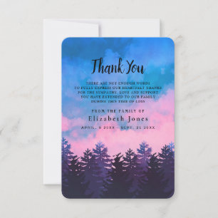 Carte De Remerciements Sympathie de la forêt de coucher de soleil