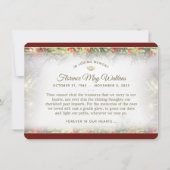 Carte de remerciements Sympathie de Noël des baies (Dos)