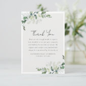 Carte De Remerciements Sympathie des eucalyptus (Debout devant)