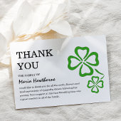 Carte De Remerciements Sympathie du Shamrock vert irlandais