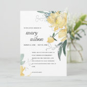 CARTE DE REMERCIEMENTS SYMPATHIE FLORALE CLAIRE ET JAUNE (Debout devant)