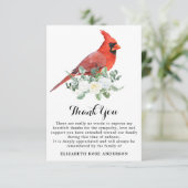 Carte De Remerciements Sympathie florale du cardinal Memorial (Debout devant)