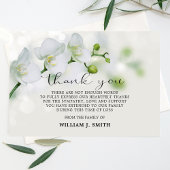 Carte De Remerciements Sympathie florale élégante Orchidées blanches MERC