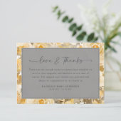 Carte De Remerciements Sympathie florale Jaune (Debout devant)