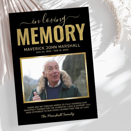 Carte De Remerciements Sympathie funéraire