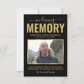 Carte De Remerciements Sympathie funéraire (Devant)