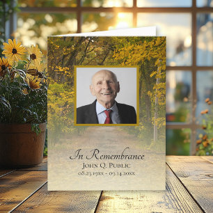 Carte De Remerciements Sympathie funéraire de la voie des feuilles d'auto