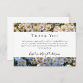 Carte De Remerciements Sympathie funéraire des marguerites blanches (Devant / Derrière)