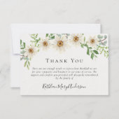 Carte De Remerciements Sympathie funéraire des marguerites blanches (Devant)