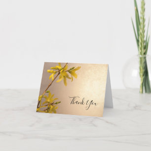 Carte De Remerciements Sympathie funéraire du printemps jaune Forsythia
